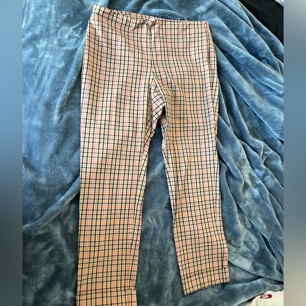 J. Jill Tan Plaid Pants